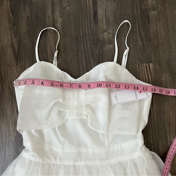 Aura NEW White Lace Tulle Wedding Cocktail Reception Prom Dress - Picture 14 of 16